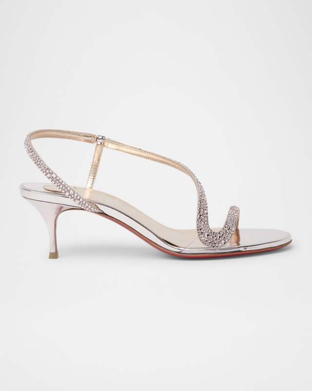 Rosalie Strass Red Sole Slingback Sandals